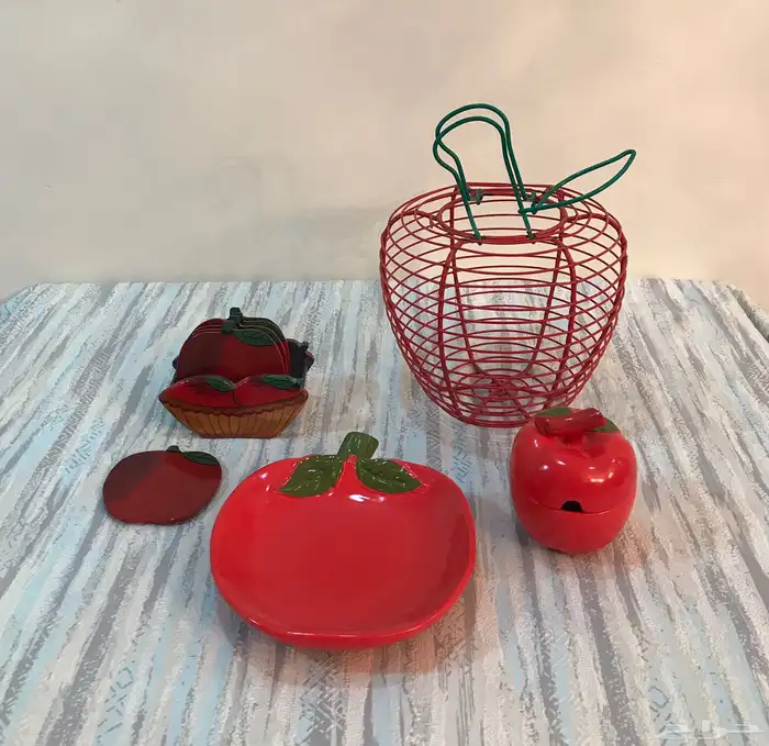 احمر تفاح أواني منزلية 0
