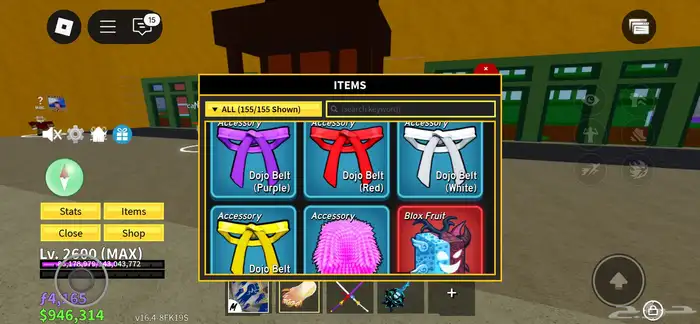 حساب روبلوكس ماب بلوكس فروت وماب MM2 15