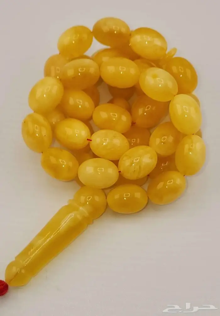 سبحة كهرمان طبيعي حجم جامبو 5