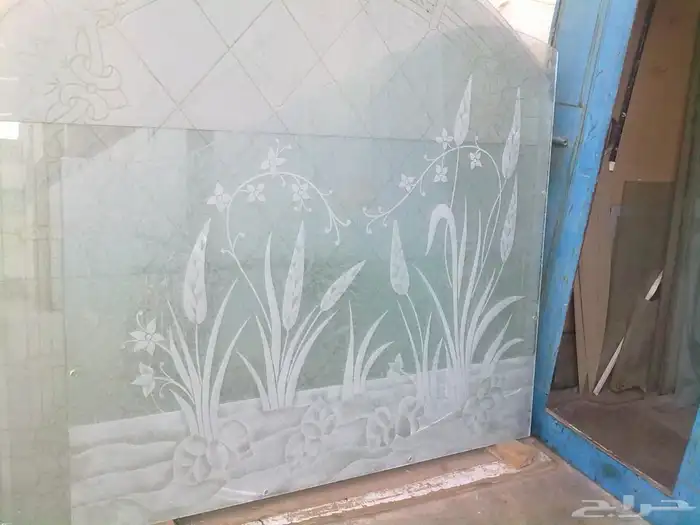 شورات الحمام و درابزين وأعمال الزجاج معشق ملون محفور مرشوش 10