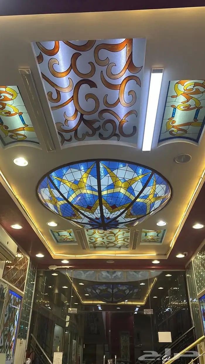 شورات الحمام و درابزين وأعمال الزجاج معشق ملون محفور مرشوش 1