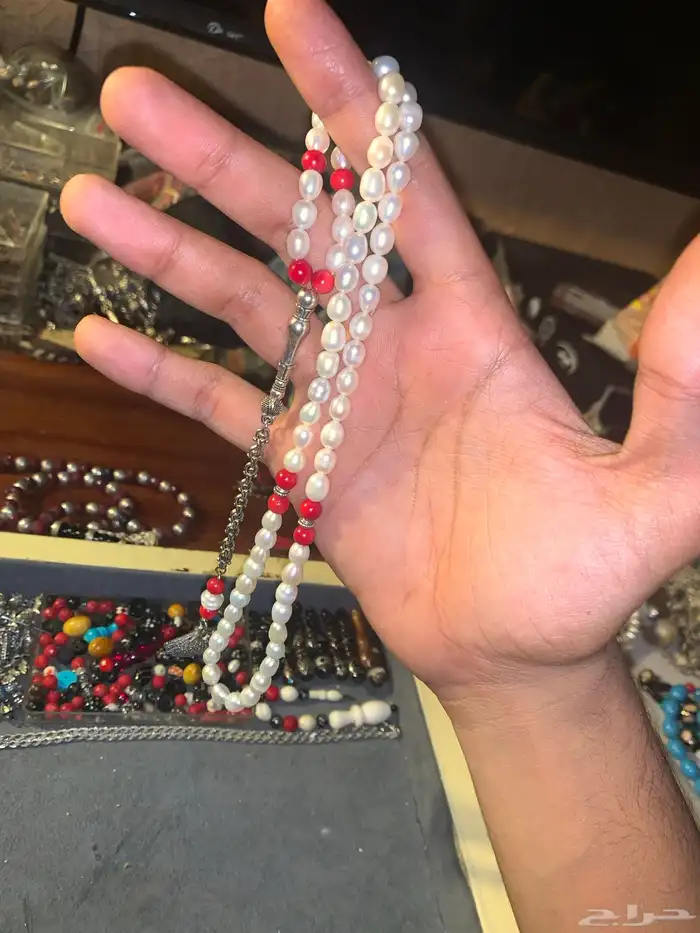 سبحة لؤلؤ زراعي مع مرجان 1