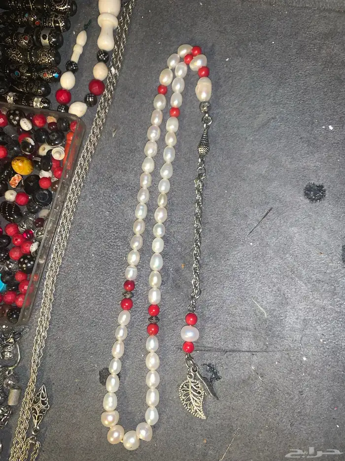 سبحة لؤلؤ زراعي مع مرجان 5