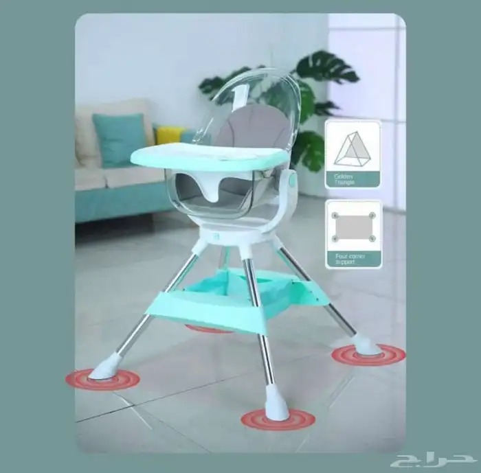 كرسي طعام بدوران كامل 360 درجة - شفاف 10