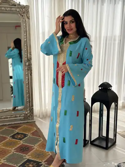فستان خليجي ترتر خامة ميلانج جلابيه رمضانيه جمعه رمضان 5