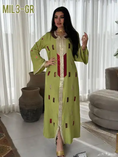 فستان خليجي ترتر خامة ميلانج جلابيه رمضانيه جمعه رمضان 4
