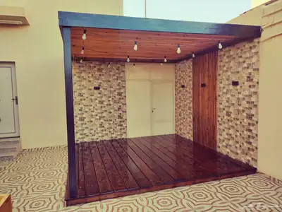 تنسيق حدائق و مظلات خشبيه 5