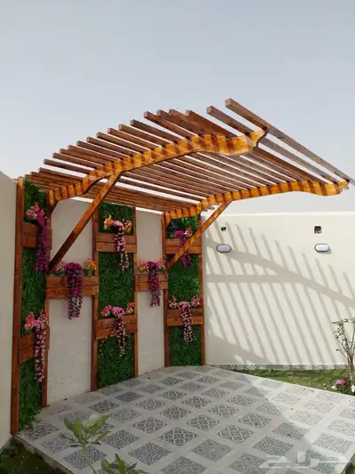 تنسيق حدائق و مظلات خشبيه 14