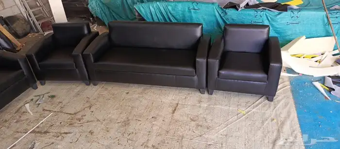 كنب مكتبي جديدة طقم كنبات وطني جلد فخم متوفر كل ألوان 11