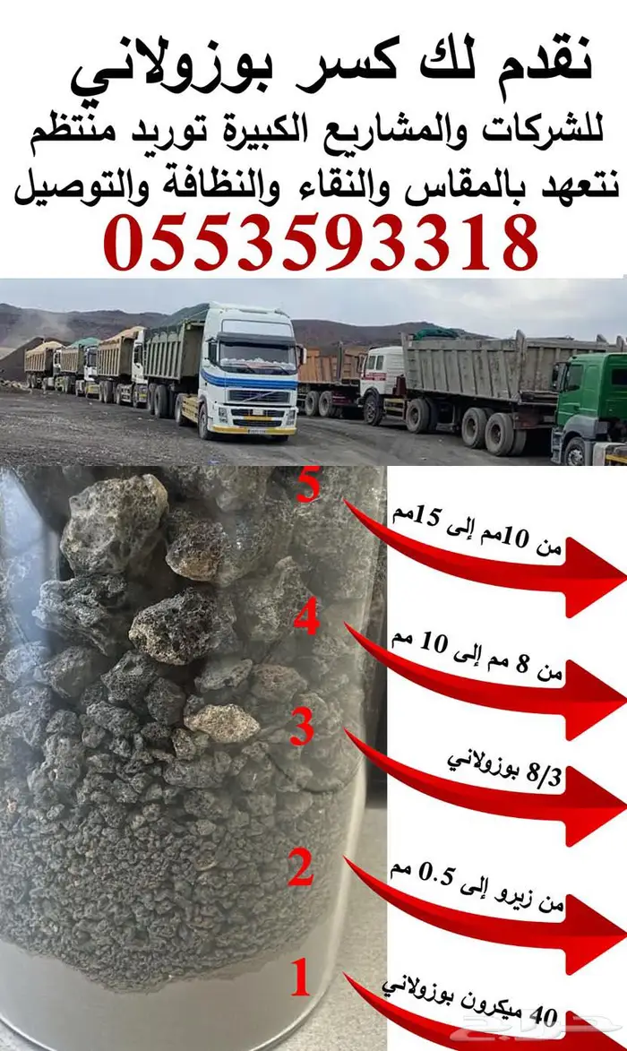 كسر بوزلاني خفاف حجر بركاني بحص ومطحون زيرو بكل المقاسات 0