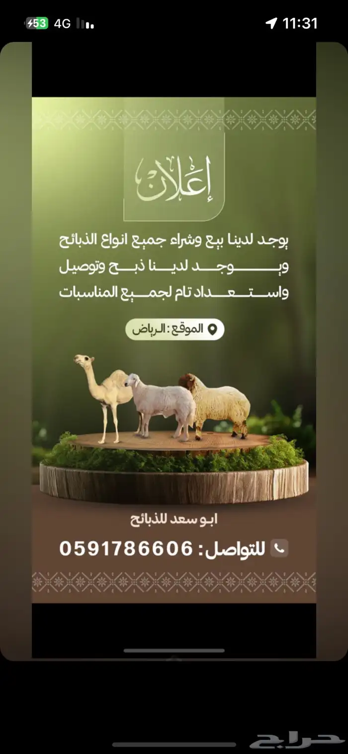 ذبائح حري ونعيم وخدمه توصيل انحاء الرياض 0