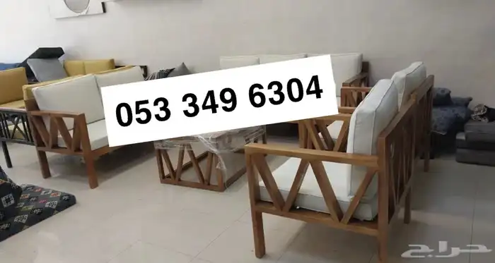 جلسات خارجية كراسي طاولات اطقم طقم كامل خشب حديد جاهز تفصيل 23