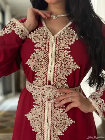 فستان مغربي تطريز لون لولو جلابيه مناسبه للعيد رمضان 0
