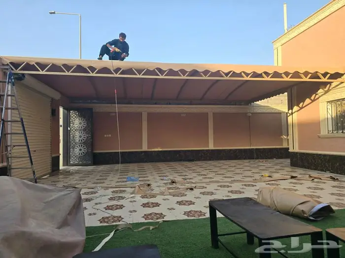 مظلات وسواتر برجولات هناجر وجميع اعمل الحداده المزاحمية 0