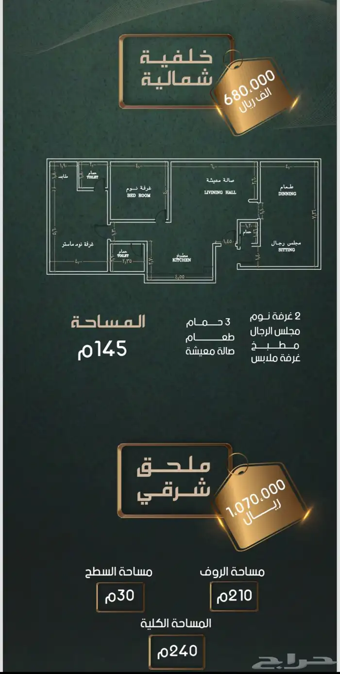 شقق وروف فاخرة للبيع - النهضة - الروضة - الصفا - النعيم- جدة 14