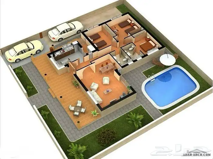 تصميم هندسي افتراضي عماير استراحات محلات 1