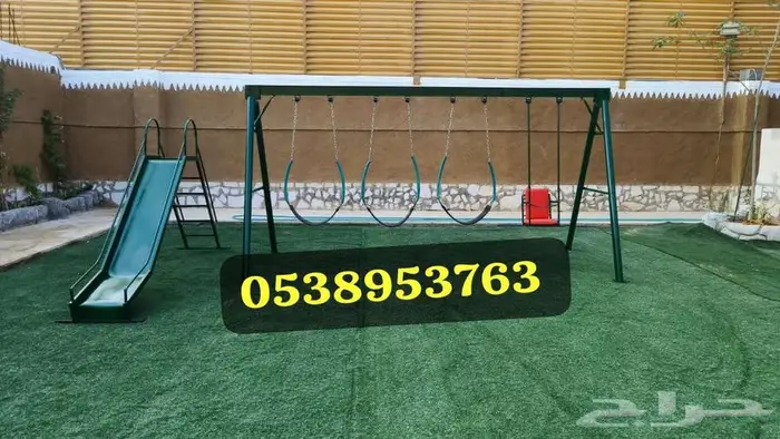 جلسات حديدية مع المراجيح والزحليقة 2