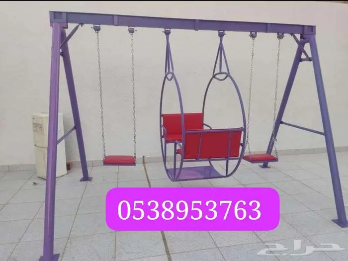 جلسات حديدية مع المراجيح والزحليقة 21