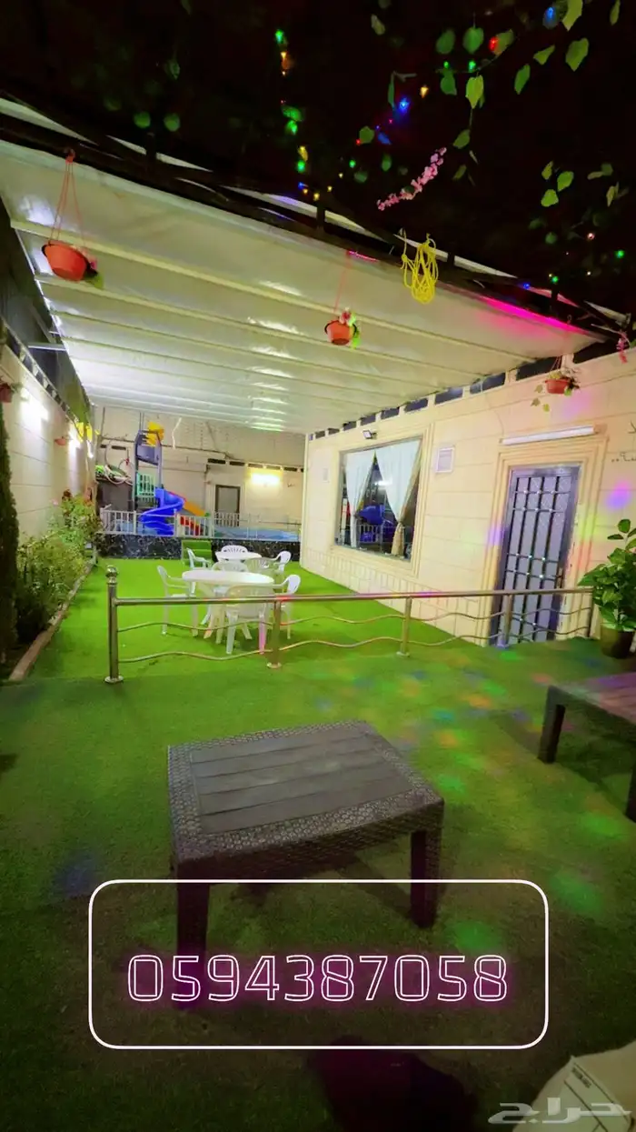 استراحة قسمين بمسبحين صغار وكبار وألعاب مائية وملعب صابوني 41