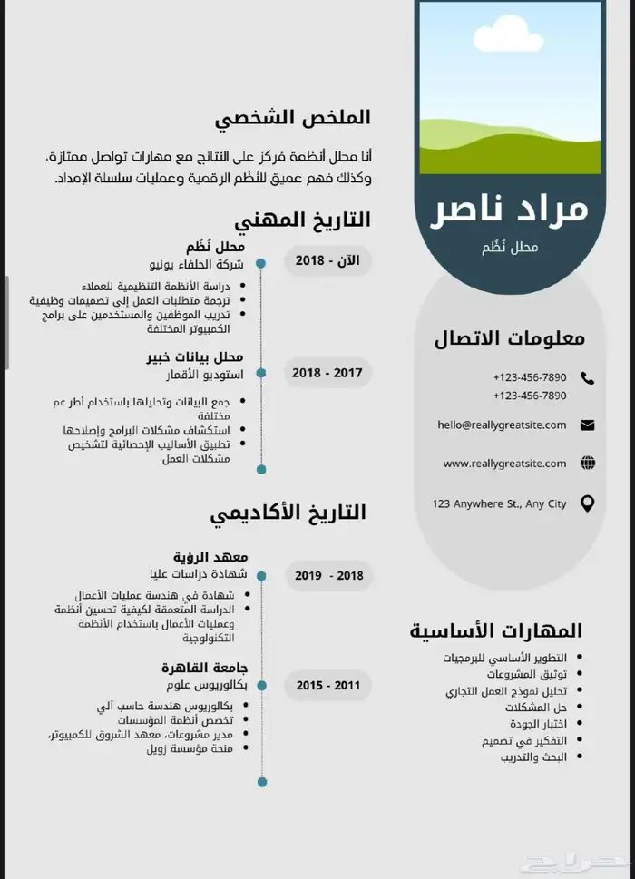تصميم سيرة ذاتية CV 7