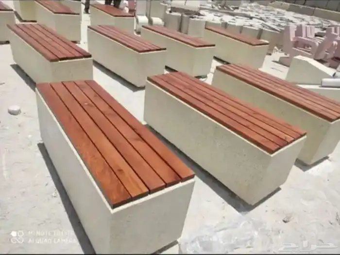 كراسي خرسانية ومصدات تجميلية للحدائق 16
