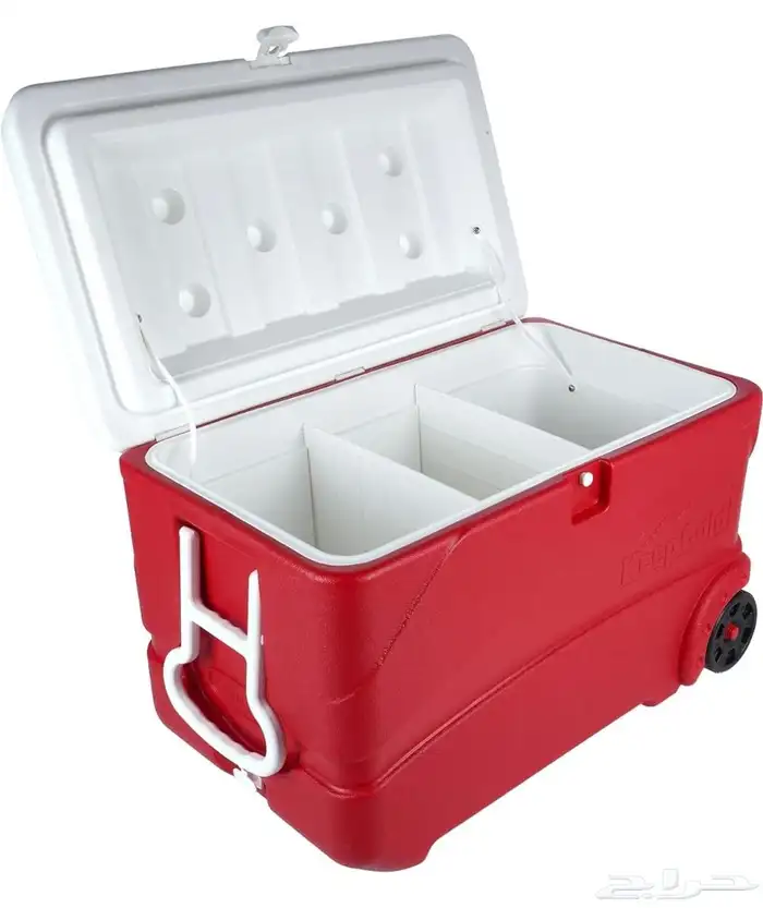 ايس بوكس كبير 84 لتر keep cold شبه جديد بعجل وزراع جر وفواصل 0