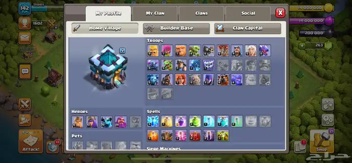 حساب كلاش اوف كلانس للبيع تاون 13 3