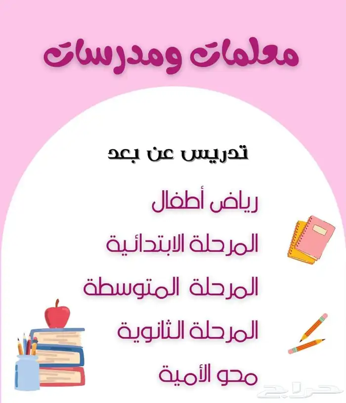 معلمة تأسيس انجليزي وعربي حضوري او اونلاين 0
