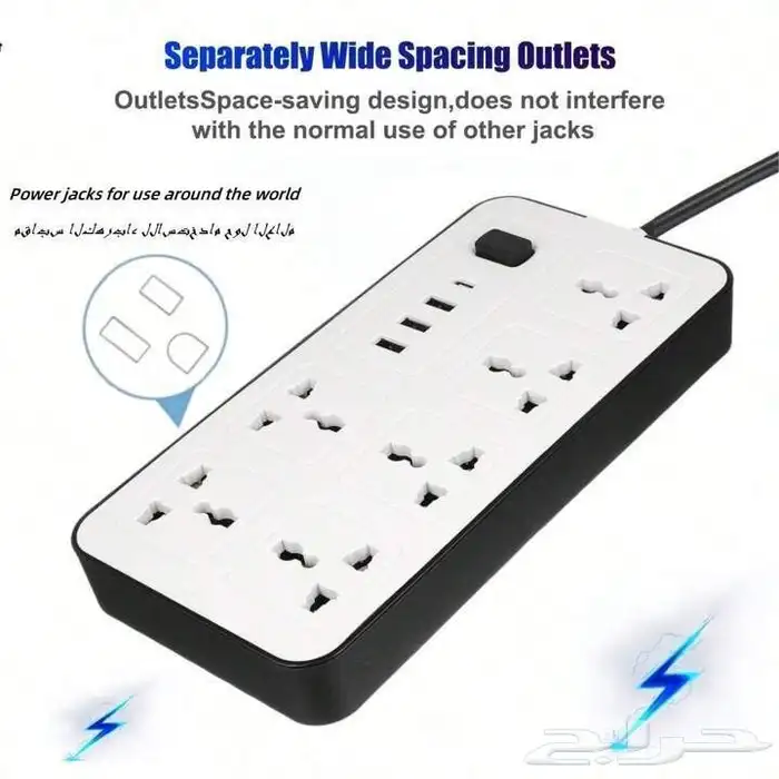 توصيلة كهربائية 6 USB ماركة LDNIO وثلاث مخارج ثلاثي 0