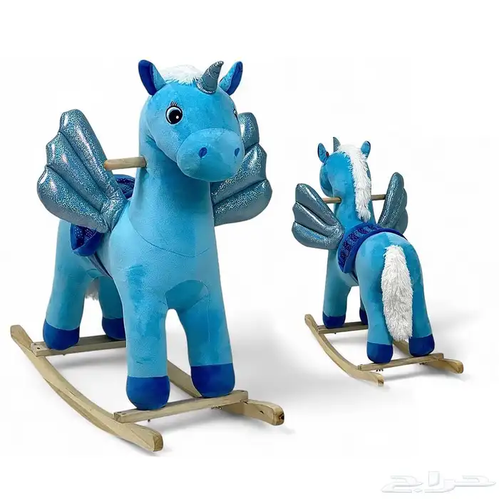 حصان هزاز للأطفال - لعبة حصان بتصميم يونيكورن وبعدة الوان 4