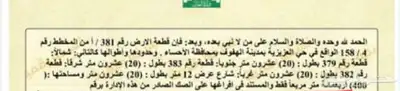 للبيع ارض حي العزيزية أ الهفوف السعر 400 الف 0