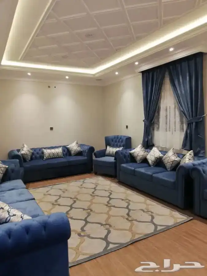 كنب امريكي مودرن جودة عالية وضمان على الخشب والاسفنج طقم L 13