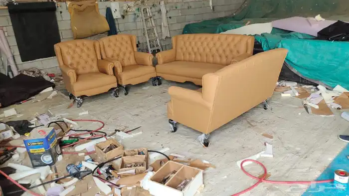 كنب جلد مودرن و كنب قماش تفصيل فخم 19