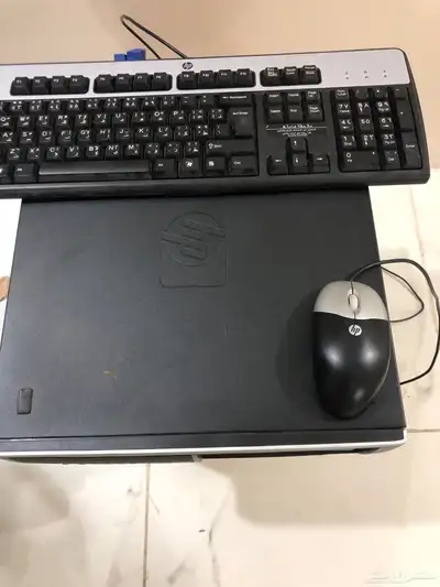 جهاز كمبيوتر مكتبي hp مع الكيبورد والماوس 0