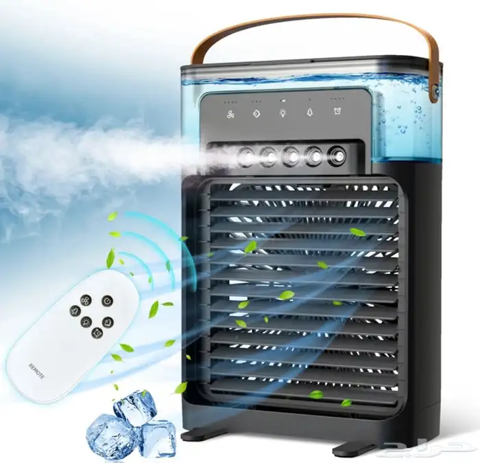 بكج عرض حبتين مروحة مكيف V2 pro ( جديد ) مع ريموت تحكم 1