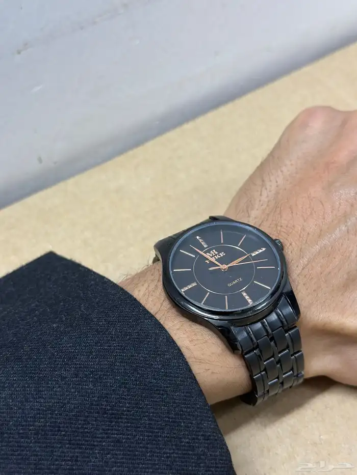 ساعة رجالية مايك سوداء 0