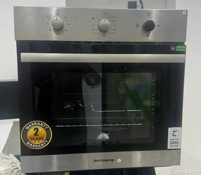 فرن شواية بلت ان فيماس نوع غاز مقاس 60 مروحة تيربو 0