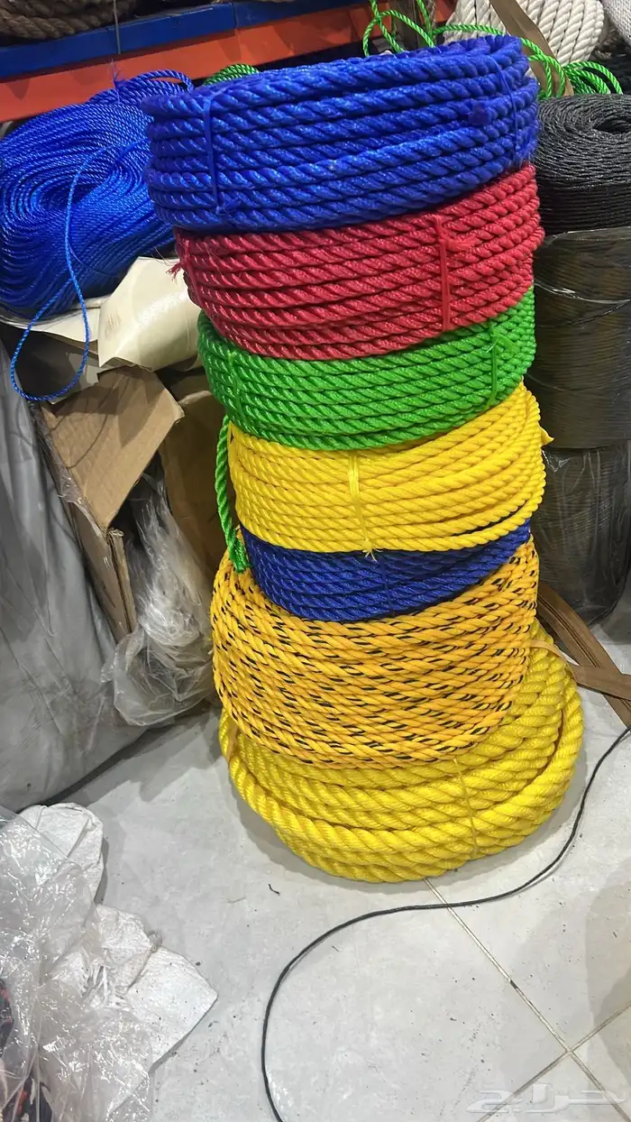 حبال قطن وخيش ونيلون وحرير جميع المقاسات 4