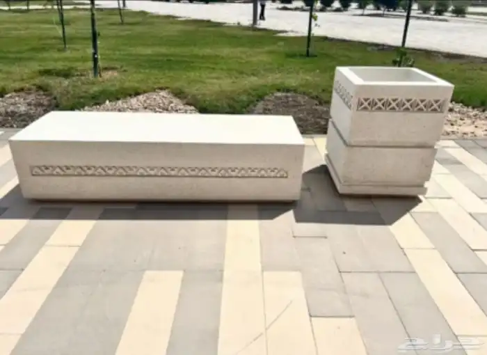 كراسي خرسانية احواض زهوز جميع أعمال زينة الحدائق 9