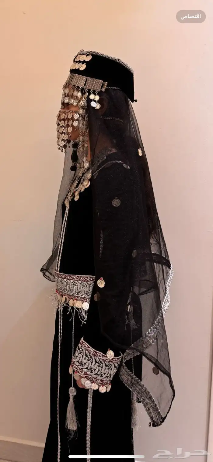 فستان عروسه للغمرة يمني مقاس سمول وميديم ولارج  اكسسوار فضه 1