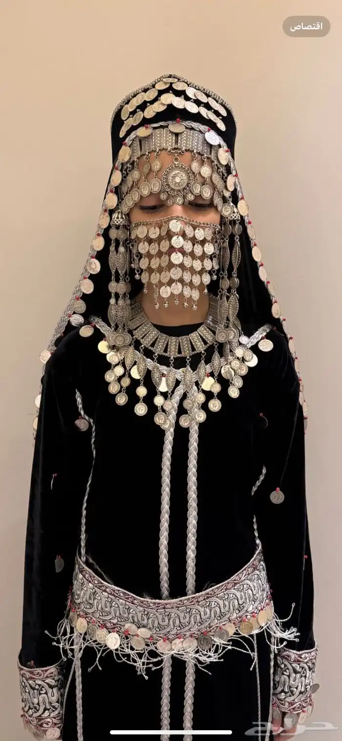 فستان عروسه للغمرة يمني مقاس سمول وميديم ولارج  اكسسوار فضه 2