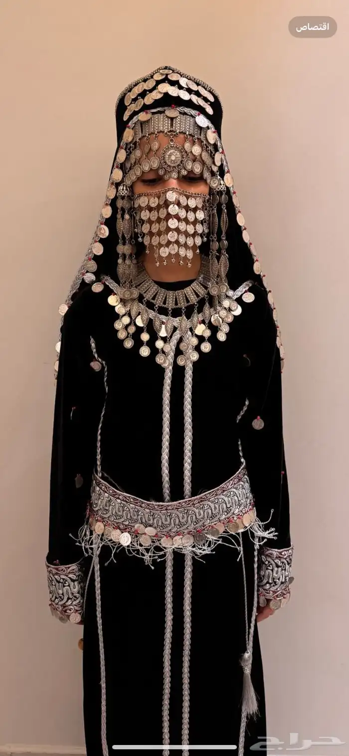 فستان عروسه للغمرة يمني مقاس سمول وميديم ولارج  اكسسوار فضه 3