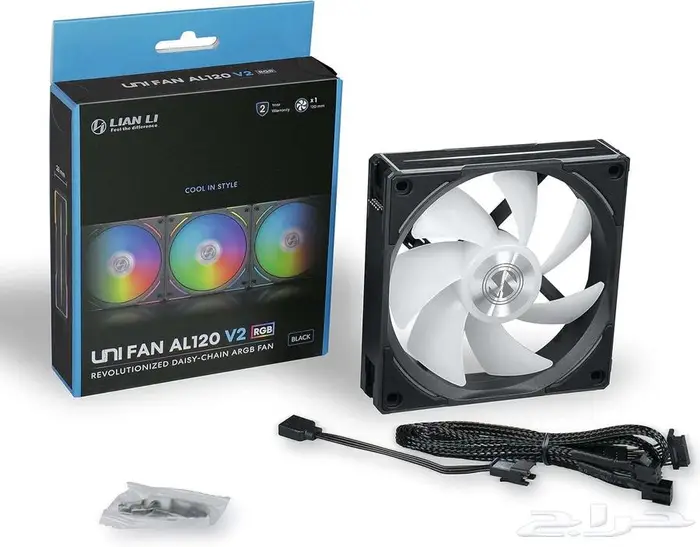مروحة يوني AL120 V2 من ليان لي عبوة واحدة سوداء 120 ملم 0