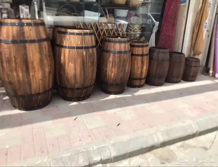 براميل خشب ديكور 2