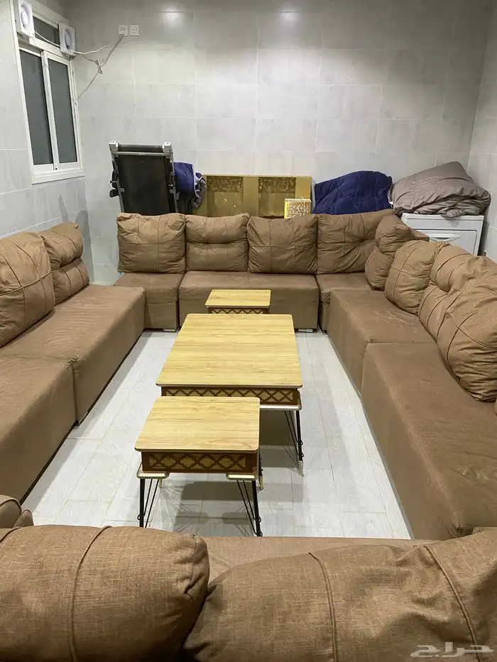 كنب حرف L مع طاوله 1