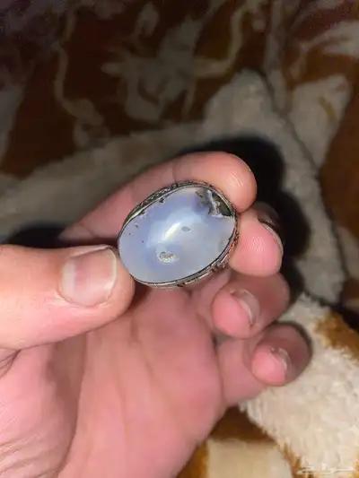 خاتم فضه حجر كريم للبيع 0