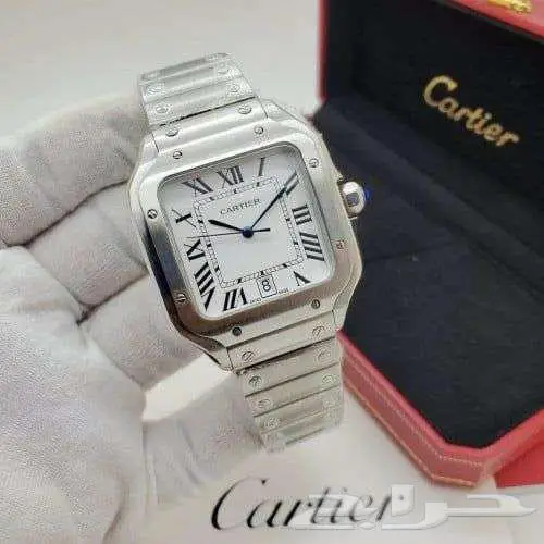 ساعة سانتوس ماركة كرتير مقاس وسط و كبير ساعات رجالية كارتييه 6