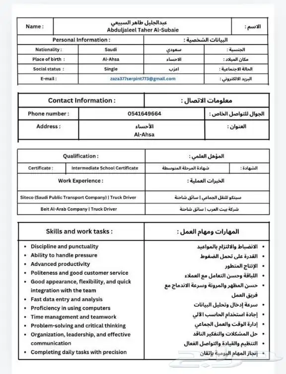 مصممه سيرة ذاتية سيفي 5
