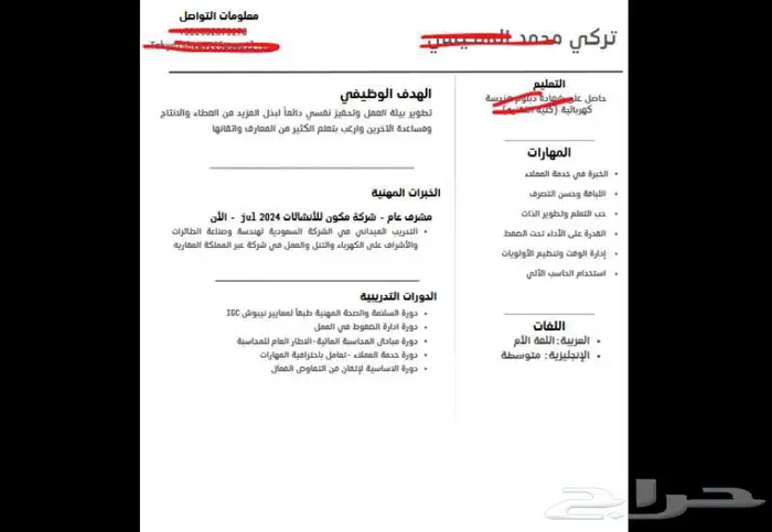تصميم سيرة ذاتية احترافية بنظام ATS 4