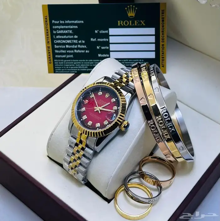 ساعات نسائيه تقليد ماركه شبه الاصل مع الملحقات 70